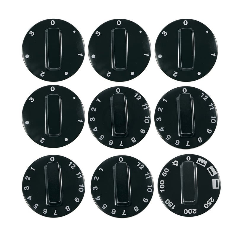 Knebelset 9-teilig schwarz Alternative Universal für Herd