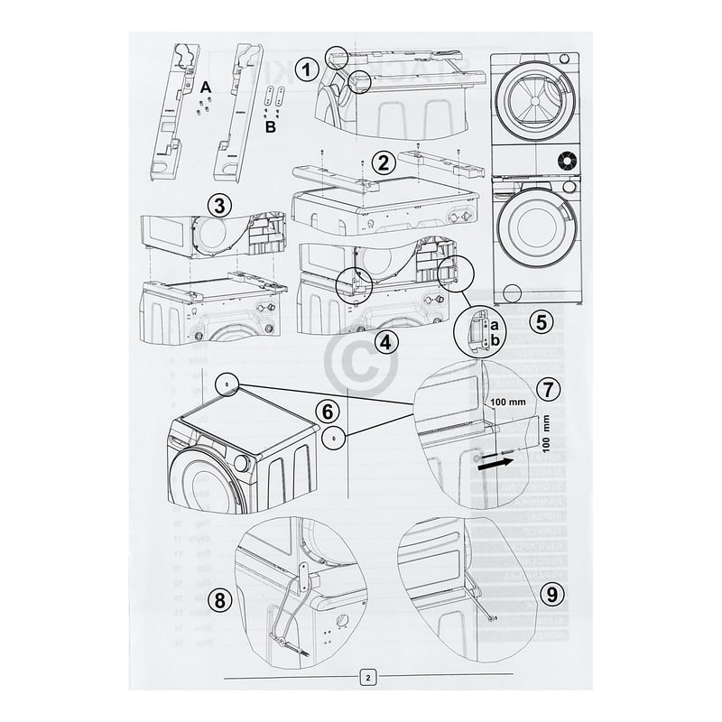 Stapelsystem für Waschmaschine Candy Hoover 35602394 Slim-Geräte