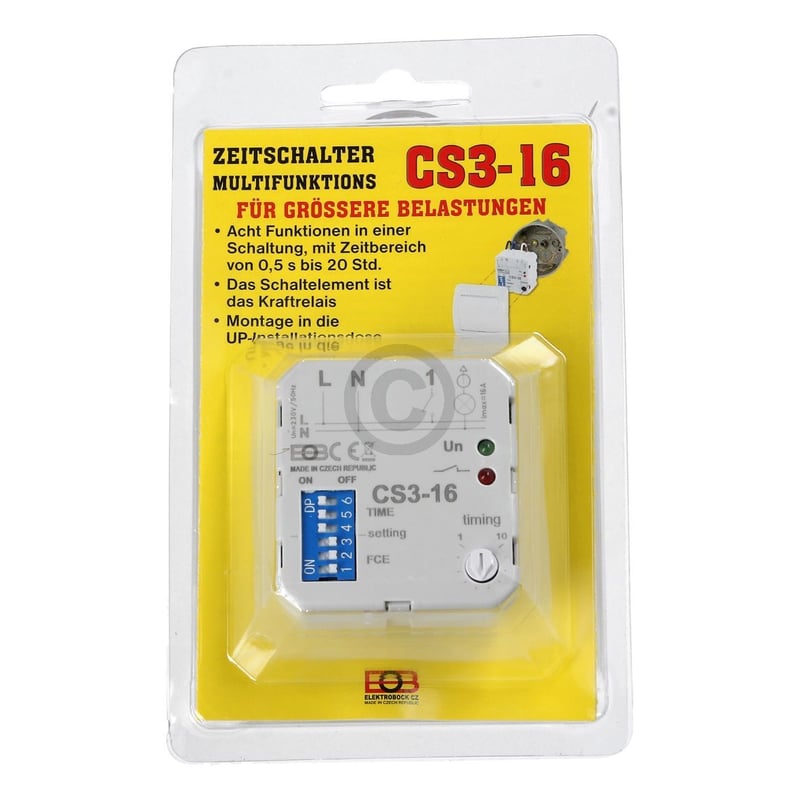Zeitschalter Unterputz CS3-16 für Licht Ventilator in Bad Treppenhaus