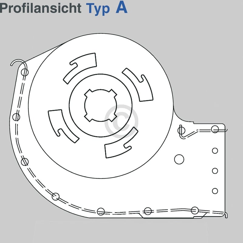 Querstromlüfter 180mm TypA Motor rechts universal QLZ06/1800-2513 für Backofen Solarium Nachtspeicher