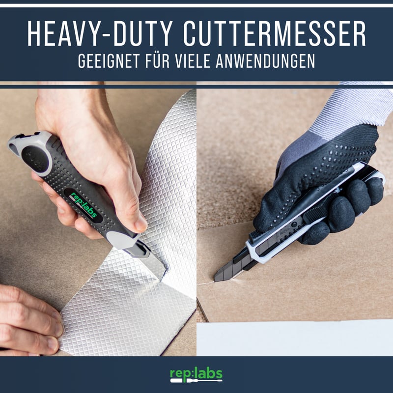 Profi Cuttermesser 18mm mit Abbrechklinge - Antirutsch- u. Autolockfunktion