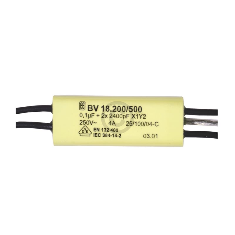 Entstörschutz 0,1µF BV 18200/500 Funkentstörkondensator