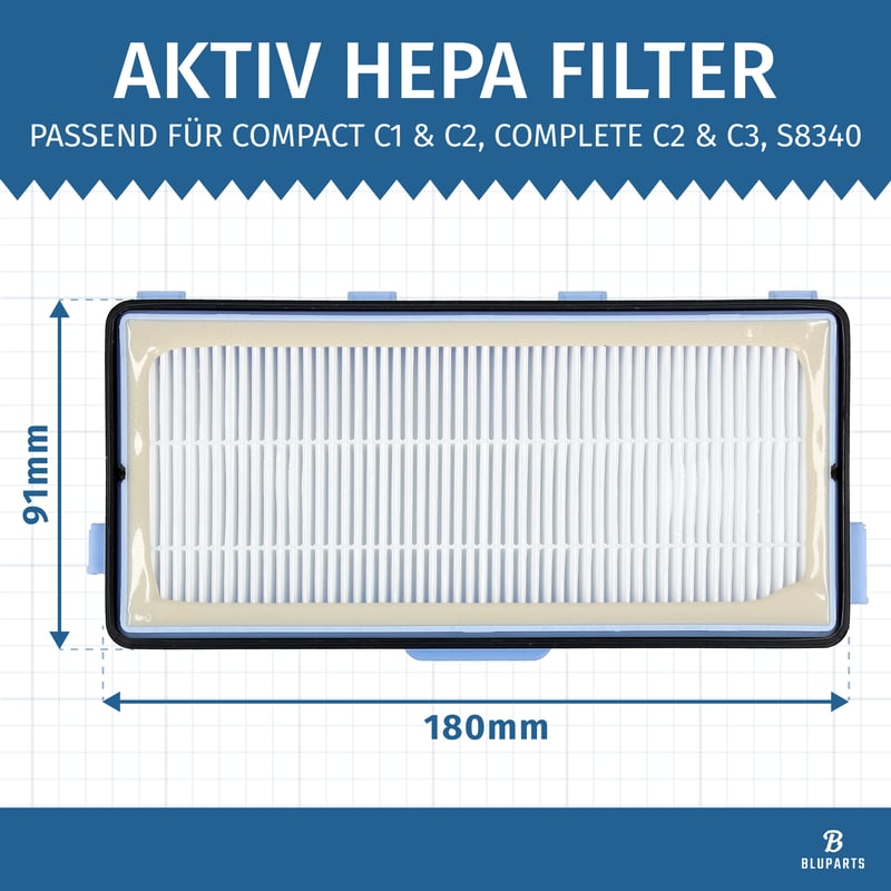 Aktiv Hepa Filter [2 Stück] passend für Miele SF-HA 50