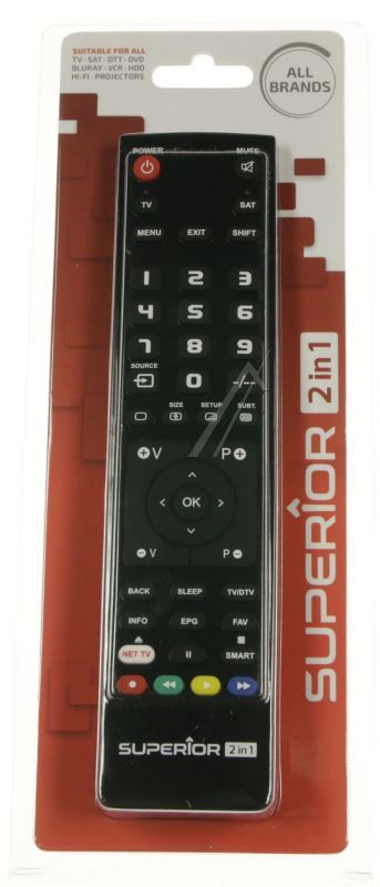 Universalfernbedienung für TV & Telefon Superior SUPTPB008 Slim 2in1 Infrarot