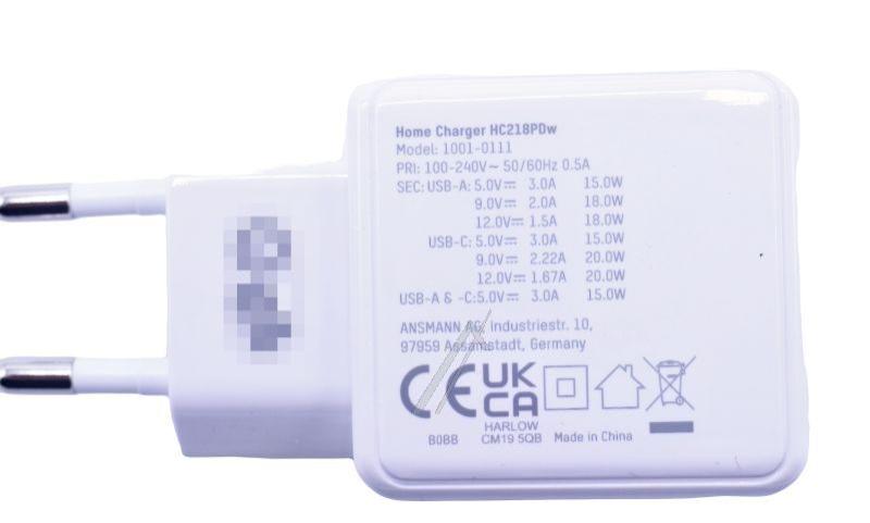 HC218PD Netzteil für Ofen Ansmann 10010111 18W, 3A, USB-C, USB-A