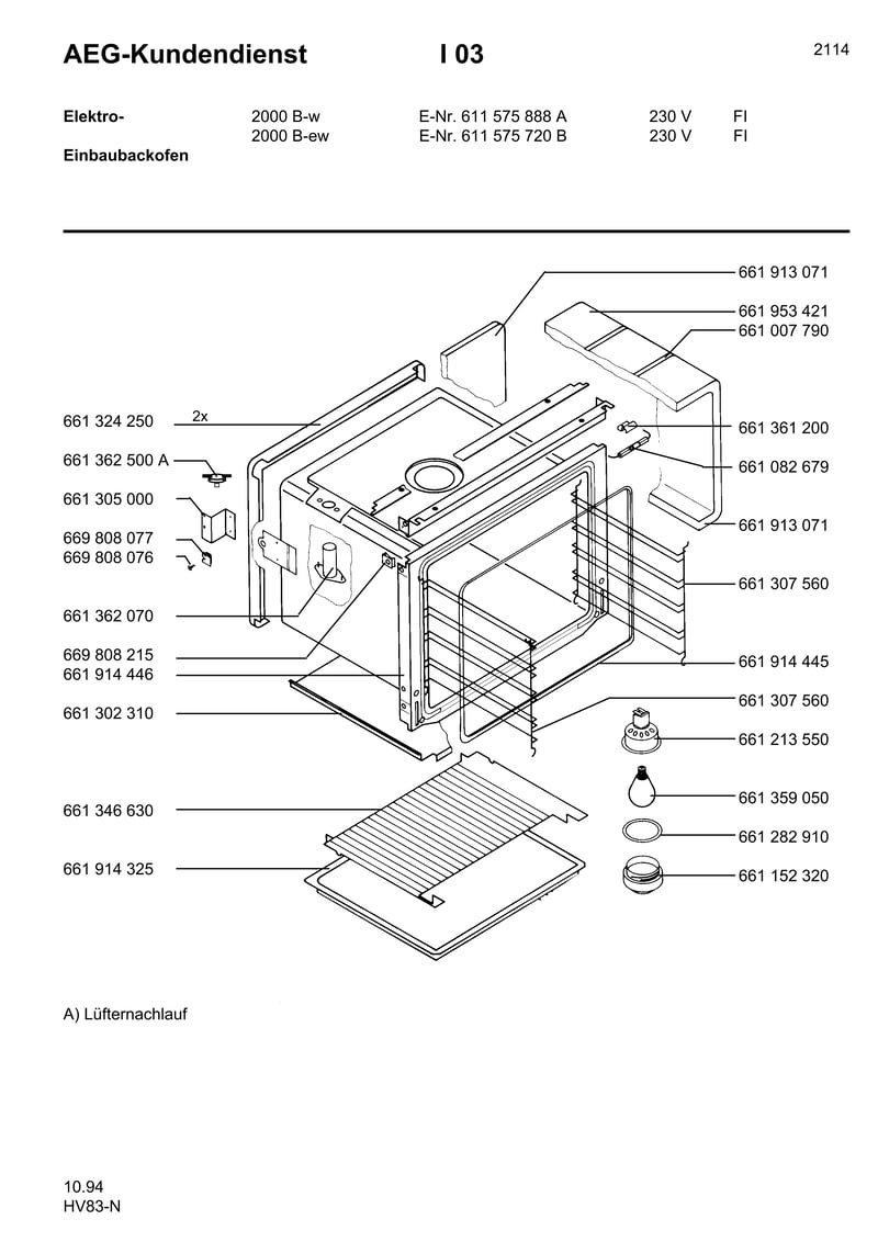 Stilvolle Aeg Ersatzteile Backofen Bild