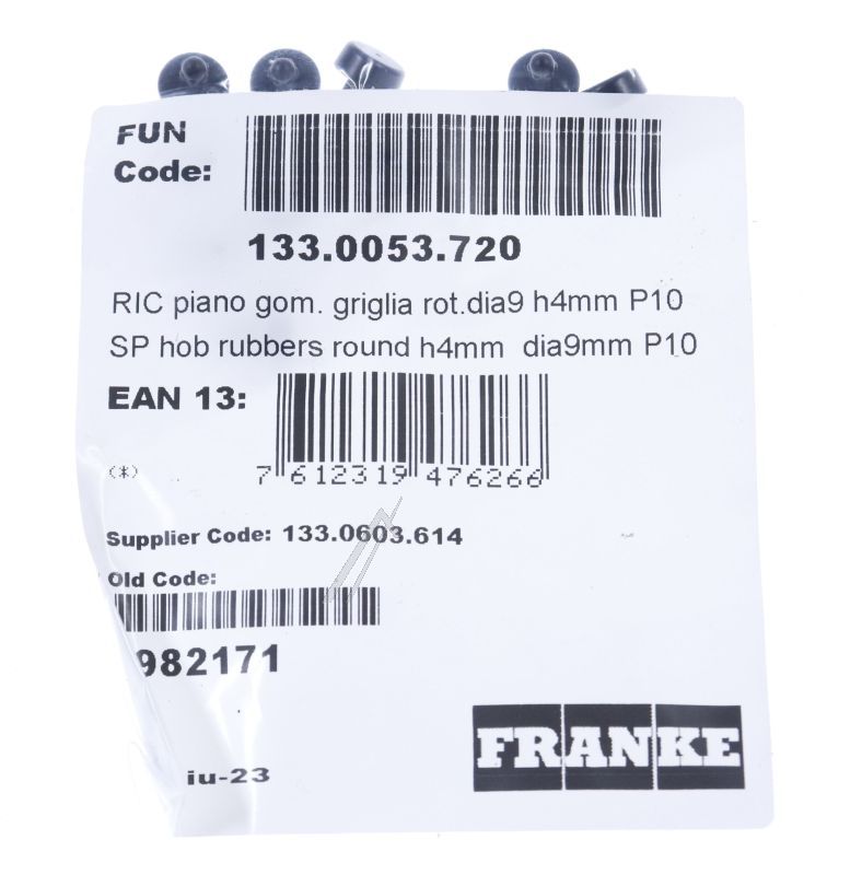 Gummipuffer für Ofen Franke 1330053720 4mm Höhe 9mm Ø 10er Set