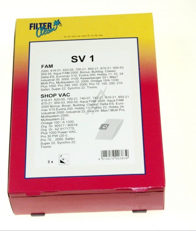 Staubsaugerbeutel Filterclean 000170K 3 Stück