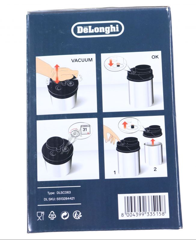 Vakuum-Kaffeebehälter DLSC063 für Kaffeemaschine DeLonghi 5513284421 Bohnenbehälter