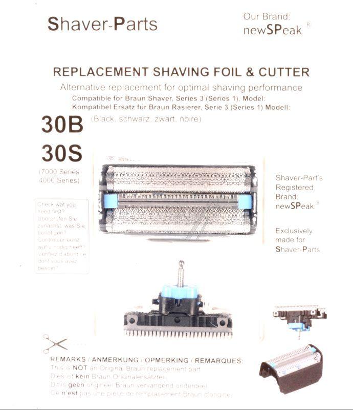 Braun 30B Scherkopf-Set für Rasierer Newspeak - Klingenblock, Scherfolie