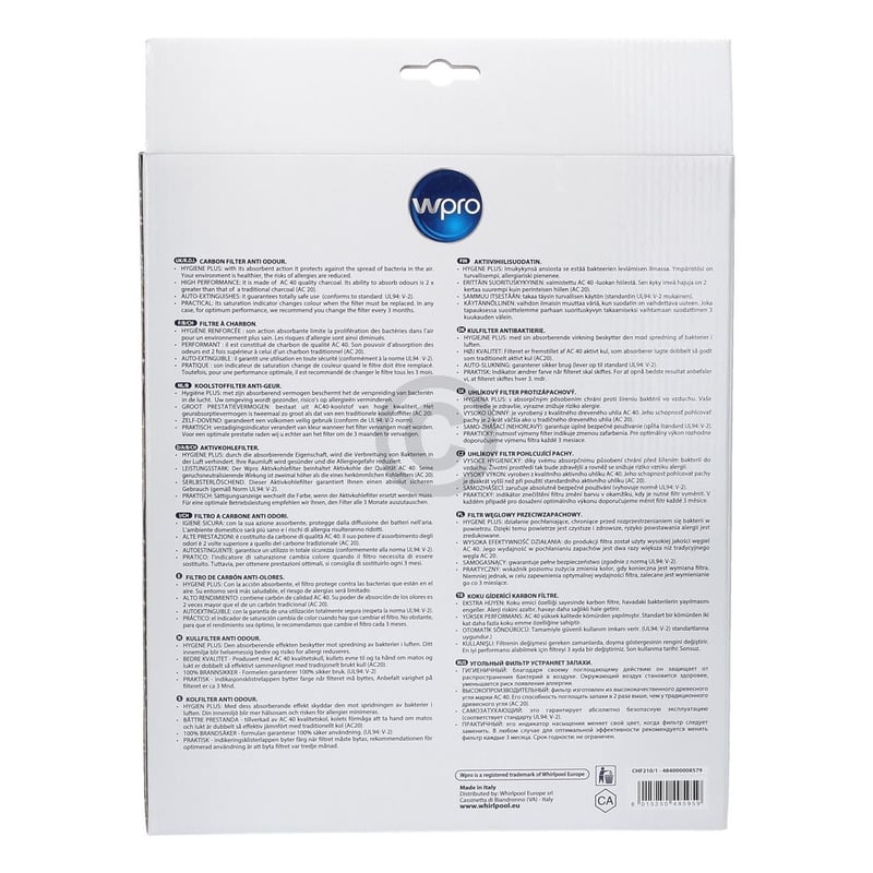 Kohlefilter 210mmØ Wpro 484000008579 TypeB210 für Dunstabzugshaube C00027838