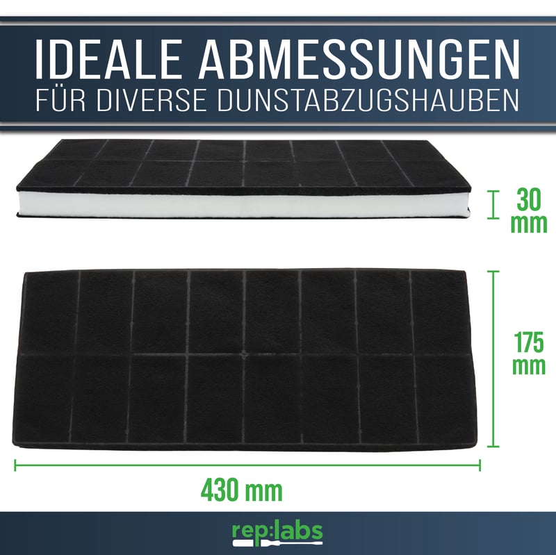Kohlefilter wie NEFF 00296178 430x170mm für Dunstabzugshaube FKS175BSH