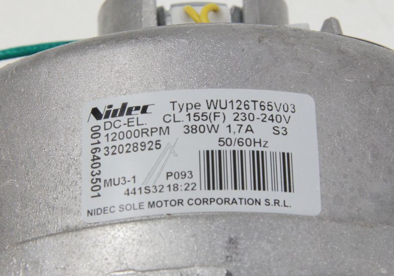 Wu126t65v03 Motor für Vestel Waschmaschine 32028925 12/14 rpm 55-60-61w&d