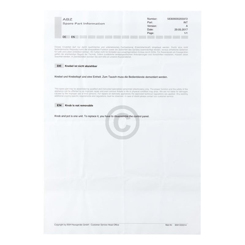 Drehgriff-Temperatur rund, versenkbar, schwarz, unbeleuchtet,Bedruckung: hellgrau 10010659