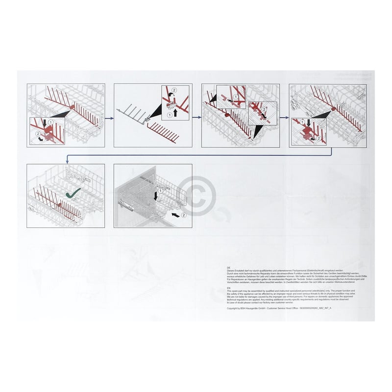 Klappstachel Set für Oberkorb, vorne links, dunkelgrau 12024942