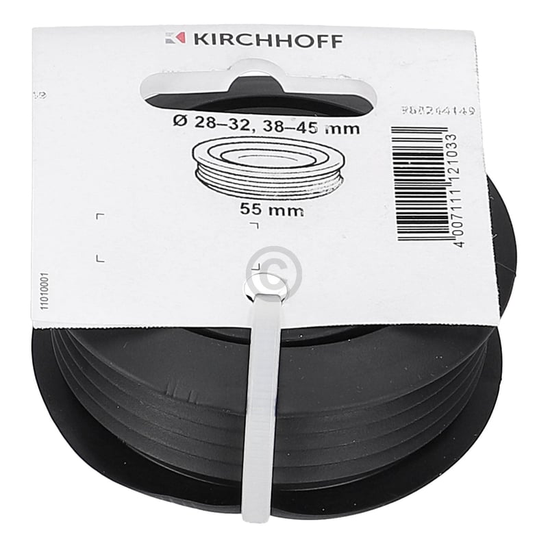 Spülrohrverbinder 28-32/38-45x55mm KIRCHHOFF 988244149 für Euro-WC KIRCHHOFF