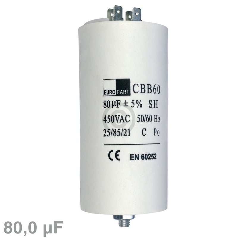 Kondensator 80,00µF 450V mit Steckfahnen