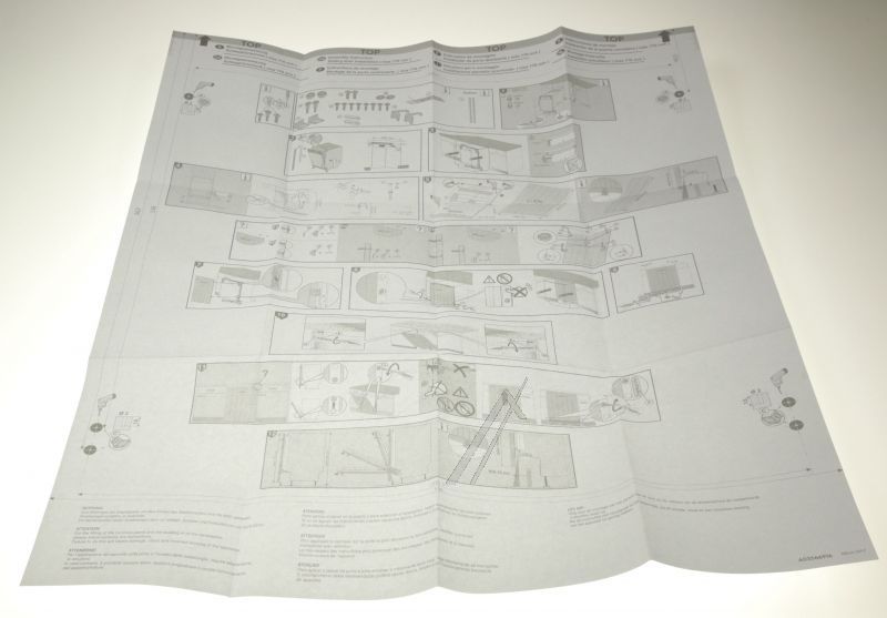 Montageschablone für Geschirrspüler Electrolux 140035669161 Türmontage