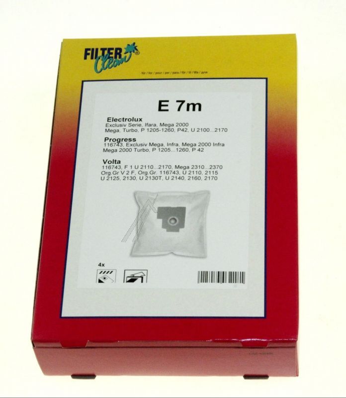 E7m-Beutel für Staubsauger Filterclean FL0274K 5er-Pack