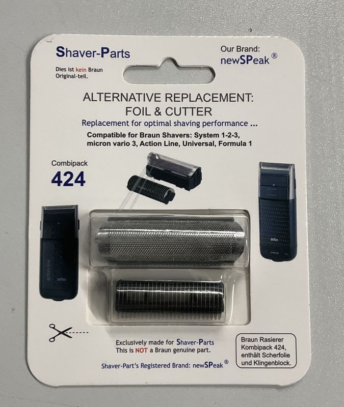 Braun Kombipack 424 Rasierer Scherfolie, Klingenblock