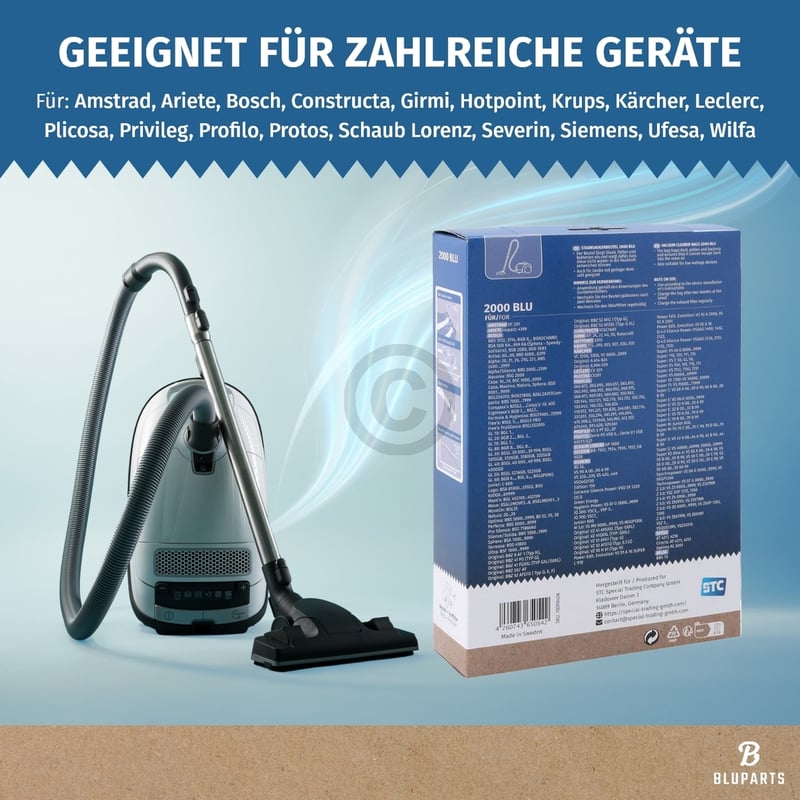 Filterbeutel wie BOSCH 17003048 Typ G ALL BBZ41FGALL für Bodenstaubsauger 5Stk + Vorfilter