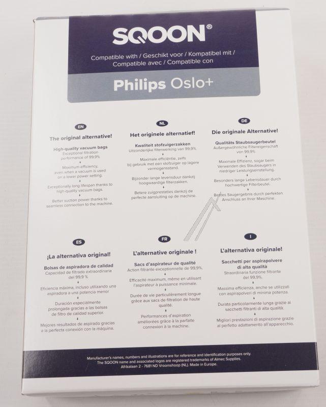 Staubsaugerbeutel für Staubsauger Sqoon 52080-4 4 Stück für Philips Oslo