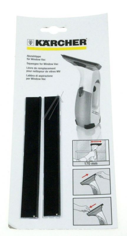 2WV Abziehlippen 170mm für Staubsauger Kärcher 2.633-104.0 Gummi Nasssauger