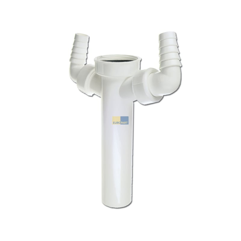 Verstellrohr 1 1/2"x40mmØ mit 2 Geräteanschlüssen für Spülbeckenablaufsiphon