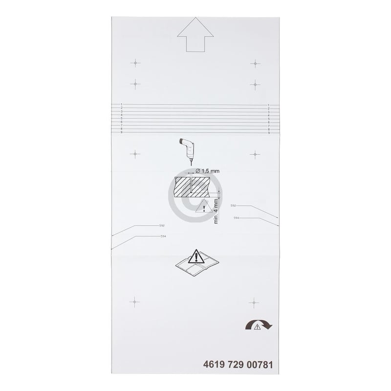 Schablone Atlantic Bauknecht 481072900781 für Geschirrspüler Bauknecht