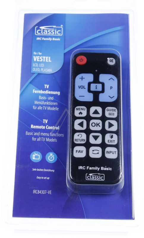 IRC Family Basic Fernbedienung für Fernsehgerät Classic IRC84307VE TV-Steuerung Zapper