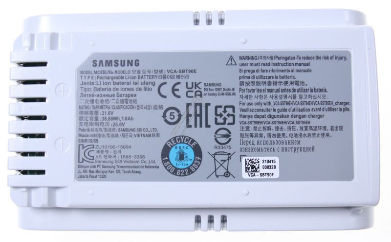 Akku Li-Ion 21,6V 1800maH Samsung VCA-SBT90E für Stielstaubsauger