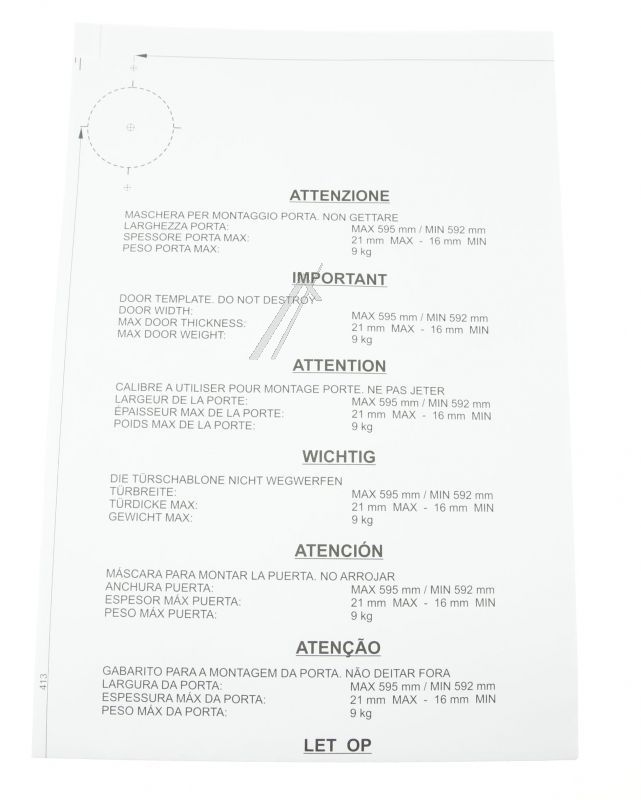 Schablone für Trockner BSH-Gruppe 00699222 Bügelhilfe, Wäschepflege