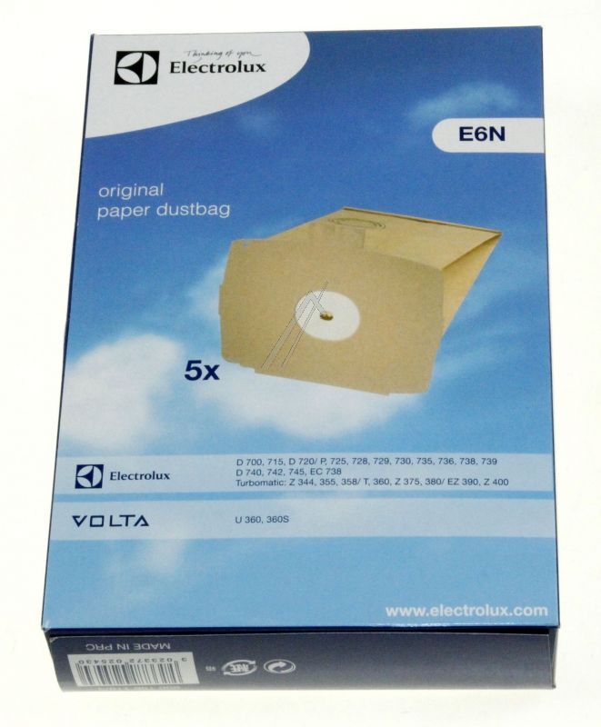 E6n-Beutel für Staubsauger Electrolux 9001961193 5er Set + Microfilter