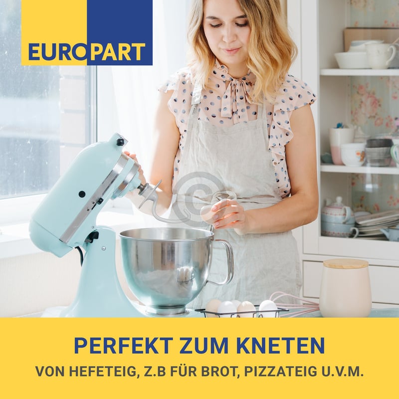 Knethaken wie KitchenAid K45DH Whirlpool 488000510811 für Küchenmaschine mit kippbarem Kopf