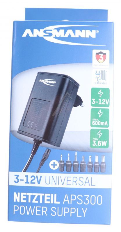 Ansmann APS 300 Netzteil für Staubsauger 12010021 3-12V, 7 Stecker