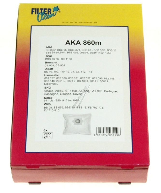 Staubsaugerbeutel für Filterclean Staubsauger FL1117K Vlies 6er Pack