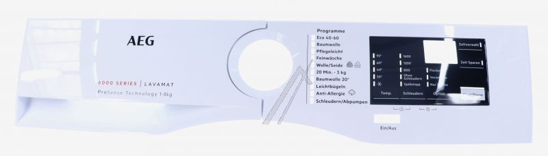 Bedienfeld für Waschmaschine AEG 140223572011 weiß, Blende