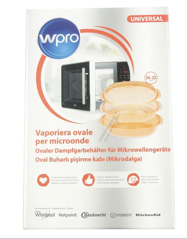 Dampfschale für Mikrowelle Whirlpool 484000008885 2,5l orange