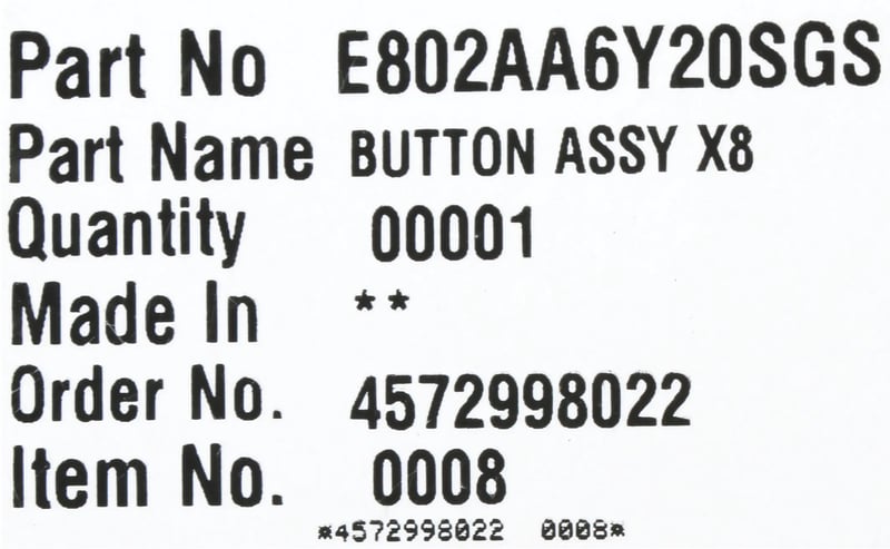 Tastenfeld für Mikrowelle BSH 00620872 8 Tasten