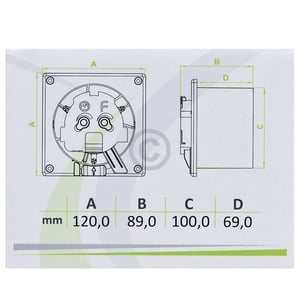 Wohnraumventilator 100erR weiß mit Kugellager für Decke Wand Bad Toilette etc