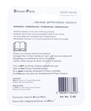 Scherköpfe für Philips Rasierer Newspeak 4313042485398 3er Set