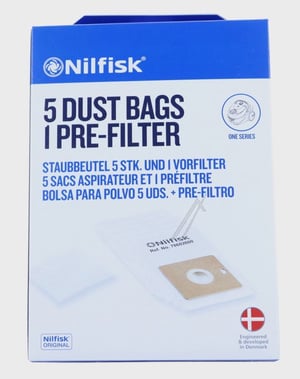Nilfisk Staubsaugerbeutel 78602600 5 Stück + Filter für Nilfisk Staubsauger