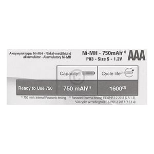 Akku AAA Micro P03 Panasonic HHR-4MVE/4BC 750mAh 4Stk Panasonic