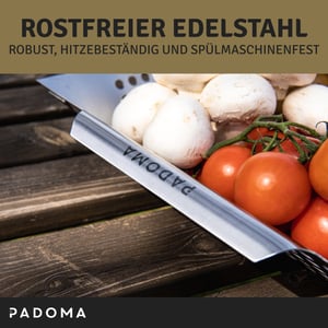 PADOMA Grillkorb aus Edelstahl - Grillschale Edelstahl für Grill mit ergonomischen Henkeln