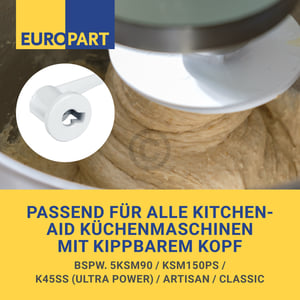 Knethaken wie KitchenAid K45DH Whirlpool 488000510811 für Küchenmaschine mit kippbarem Kopf