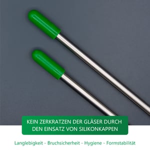 Edelstahl Glashalter für Geschirrspüler mit grünen Kappen - Set Bierliebhaber 