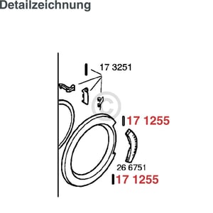 Türgriffachse 00171255 171255 Bosch, Siemens, Neff