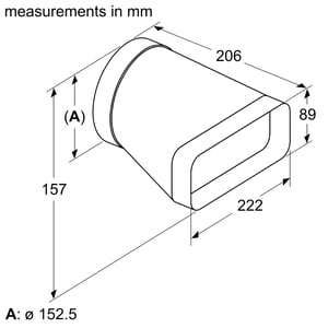 Adapterrohrstück Ø 150mm Siemens HZ9VDSI0