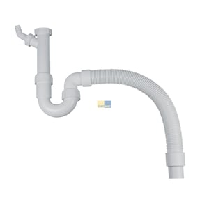 Siphon 1 1/2"x40/50mm flexibel formbar mit Geräteanschluss weiß für Spülbecken