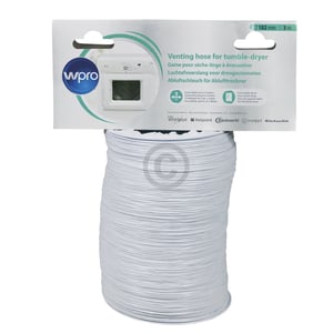 Abluftschlauch 100er Rundsystem 3,0m PVC weiß Wpro 484000008556 ASG310 für Trockner